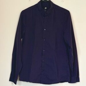 H&M Men's Deep Purple Button Down Shirt - Size: Small